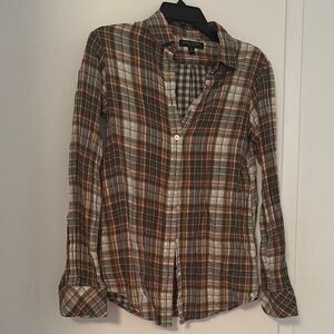 Plaid Button-Up Shirt